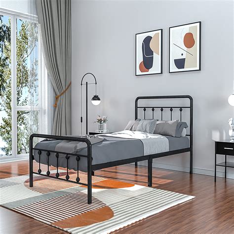 sturdy metal bed frame twin no box spring|extra high twin bed frame.